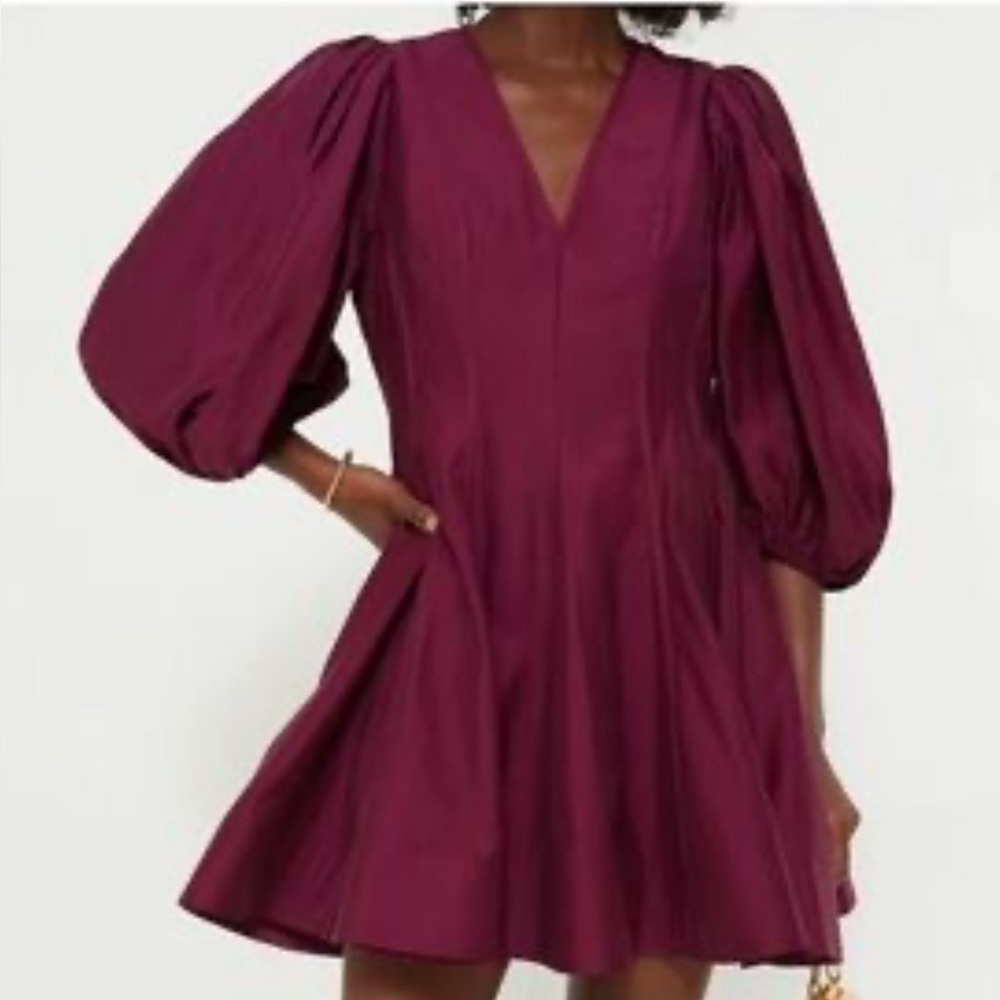 TUCKERNUCK English Factory Loraine Berry Burgundy Maroon Mini Dress NWOT Med